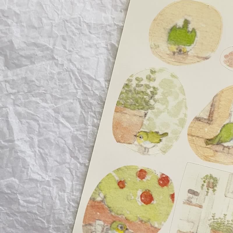 绿绣眼 图鉴贴纸 1 - 贴纸 - 纸 