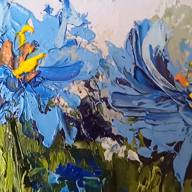 蜜蜂画原创艺术花墙艺术油画 - 海报/装饰画/版画 - 其他材质 蓝色