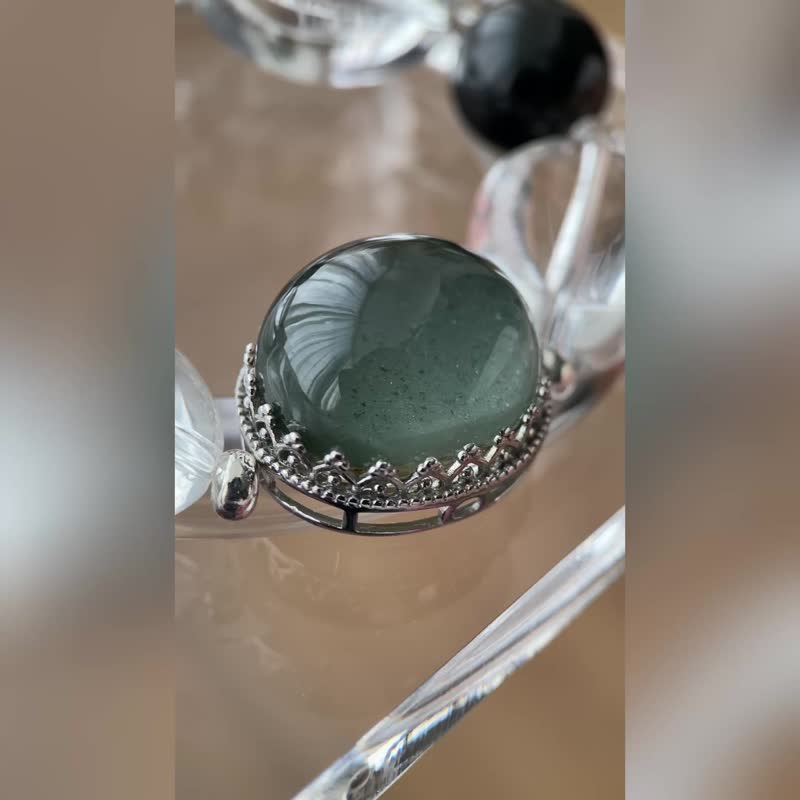 幽林序 - 绿幽灵魔盒+ 白水晶+绿龙晶+白幽灵+彩虹曜石 - 手链/手环 - 水晶 
