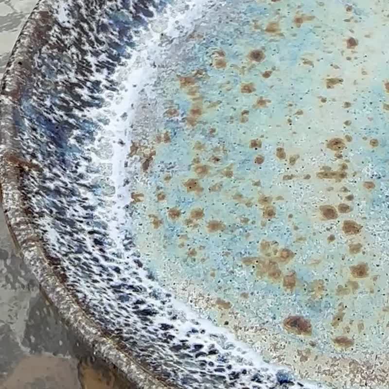 深海釉光 手拉坯器皿 - 盘子/餐盘/盘架 - 陶 蓝色