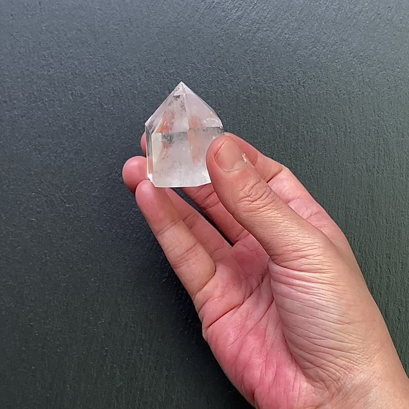 能量摆件-天然可爱胖胖彩虹白水晶共生幽灵水晶能量柱 快速出货 - 摆饰 - 水晶 白色
