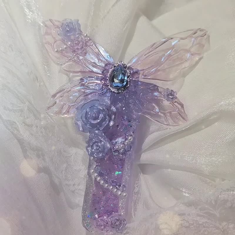 幻海夢蝶系列-幻蝶幽夢 手工滴膠流沙吊飾 - 吊饰 - 树脂 紫色