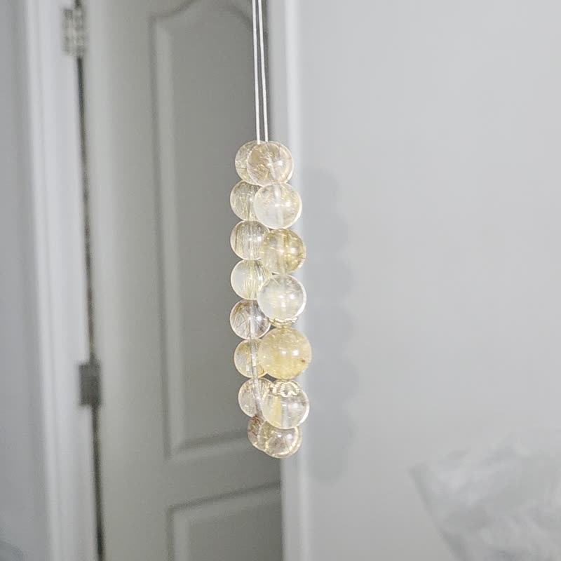 天然金发晶 11-12mm水晶手链 招财主事业 商业人士必备 - 手链/手环 - 水晶 金色