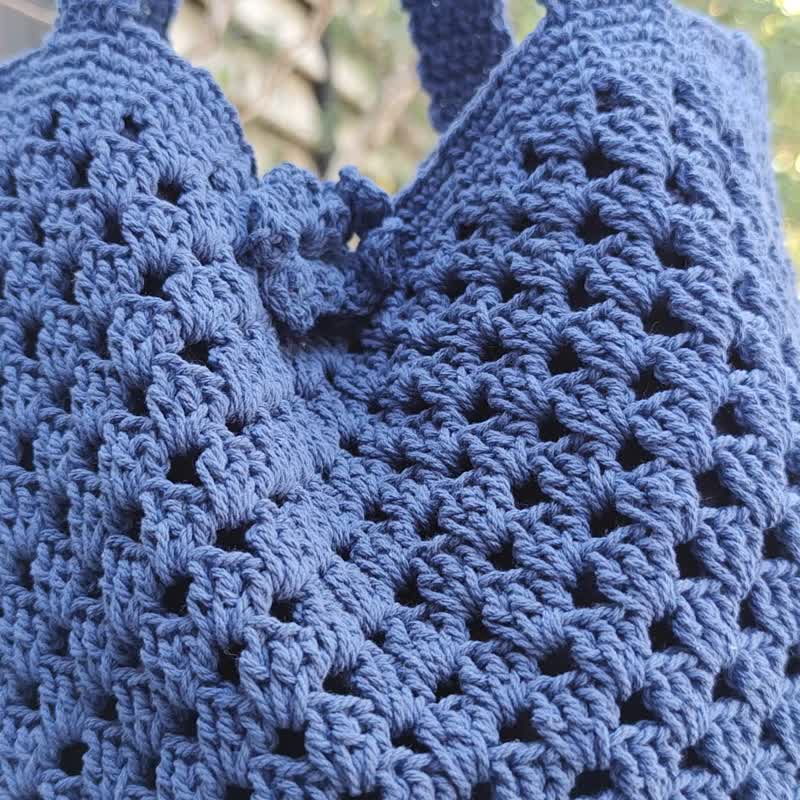Indy Crochet - 手工制作的靛蓝手提袋 - 手提包/手提袋 - 棉．麻 蓝色