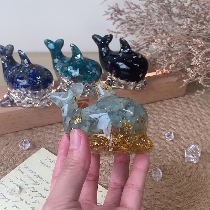 水晶 海豚 M 号 | 天然石摆饰 | 海蓝宝 等 4 种 | 生日礼物 - 摆饰 - 水晶 多色