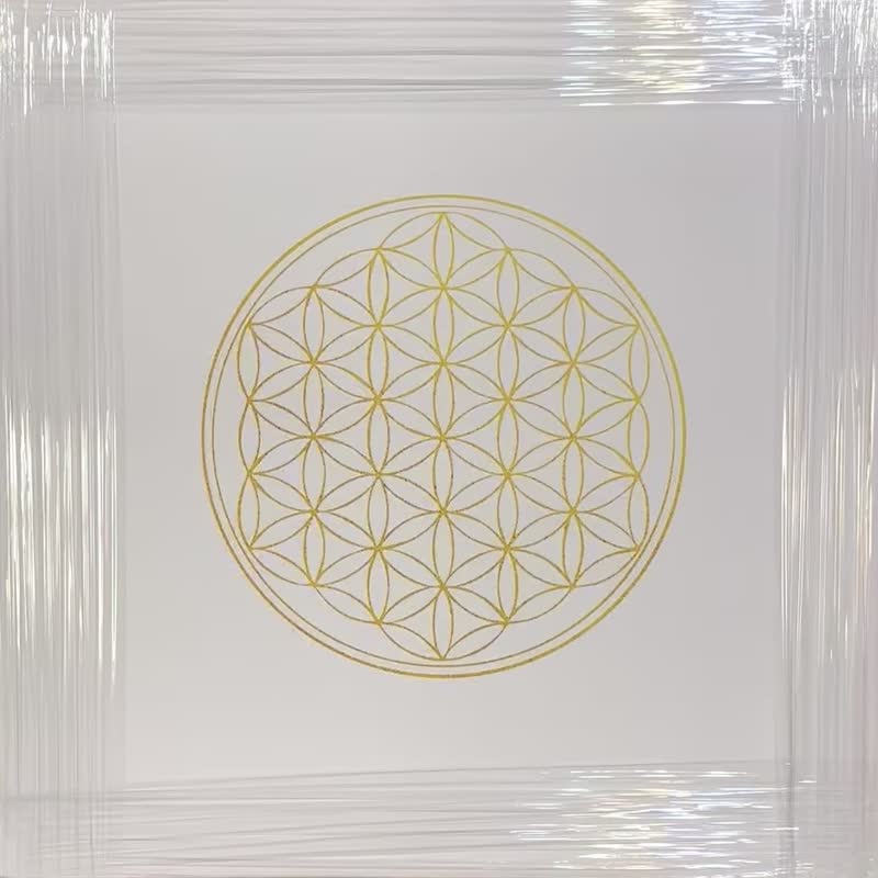 金蛇吉祥喜悦禅生命之花曼陀罗美好的祝福古老正能量神圣几何图腾 - 海报/装饰画/版画 - 棉．麻 金色