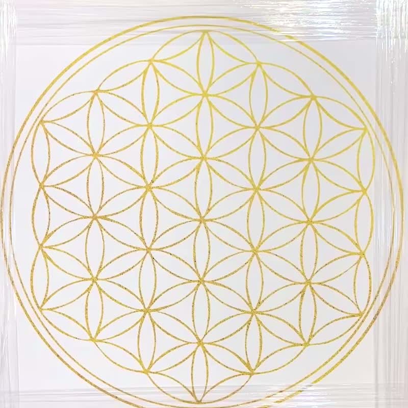 马年吉祥喜悦禅生命之花曼陀罗美好的祝福古老正能量神圣几何图腾 - 海报/装饰画/版画 - 棉 白色