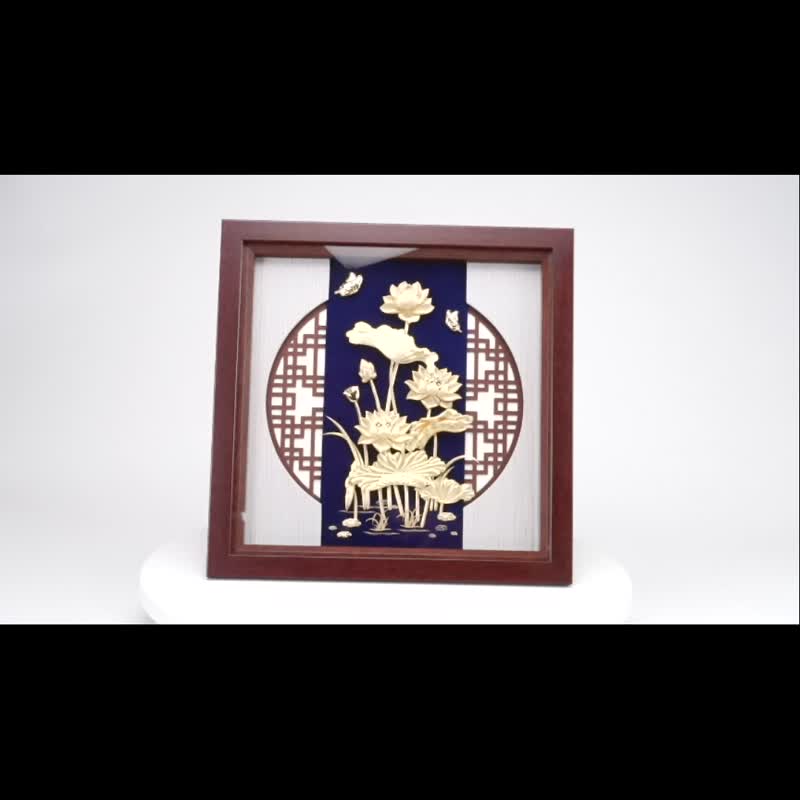 静谧莲韵-荷香莲花│生日祝寿礼物、佛教界交流伴手礼│圣诞礼物 - 海报/装饰画/版画 - 24k 金 金色