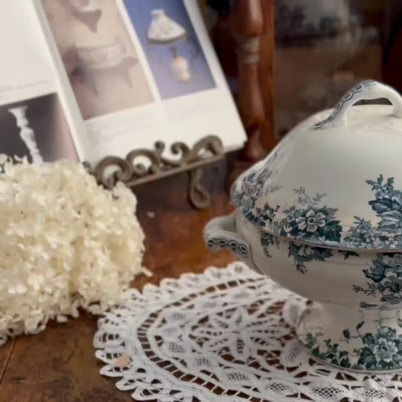 50384-迷人法国古董SAINT-AMAND et HAMAGE MARIE - LOUISE 系列 - 盘子/餐盘/盘架 - 瓷 透明