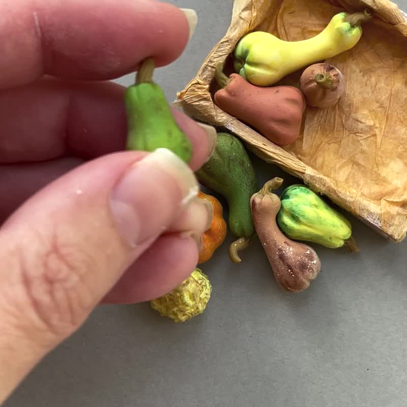 Miniature set with pumpkins for a dollhouse - 玩偶/公仔 - 其他材质 多色