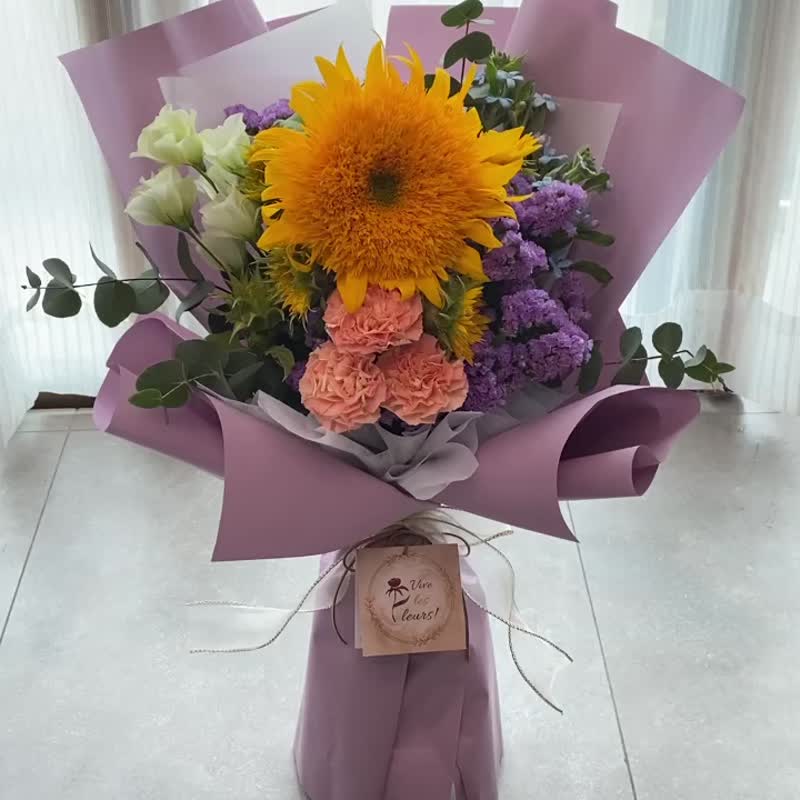 【毕业 / 感谢花束】向日葵鲜花束 Mon Nounours en Lilas - 植栽/盆栽 - 植物．花 紫色
