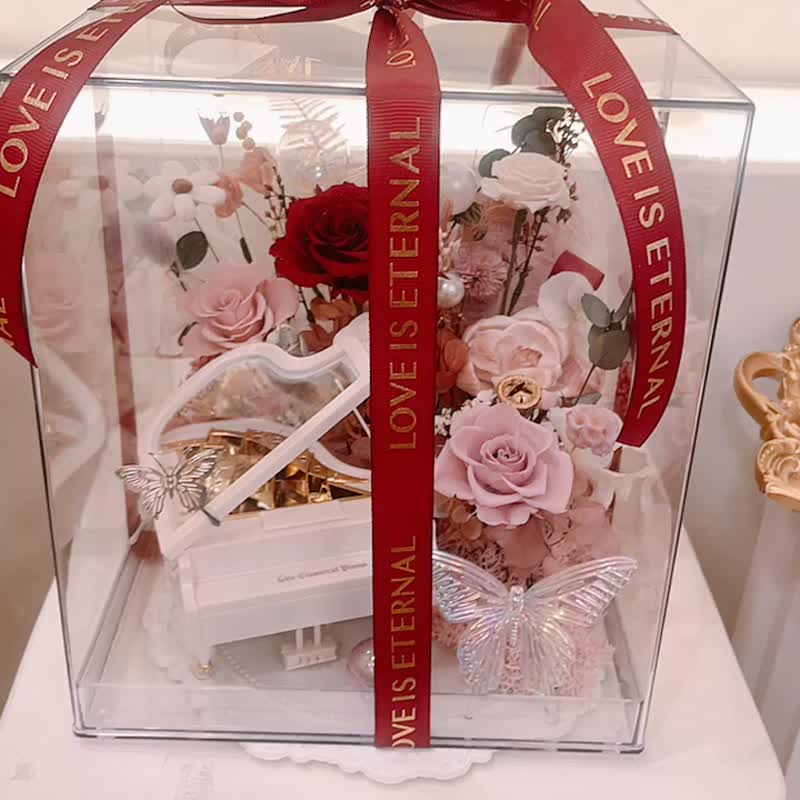 音乐钢琴.压克力.摆饰.送礼.教师节.永生花.质感 - 干燥花/捧花 - 植物．花 