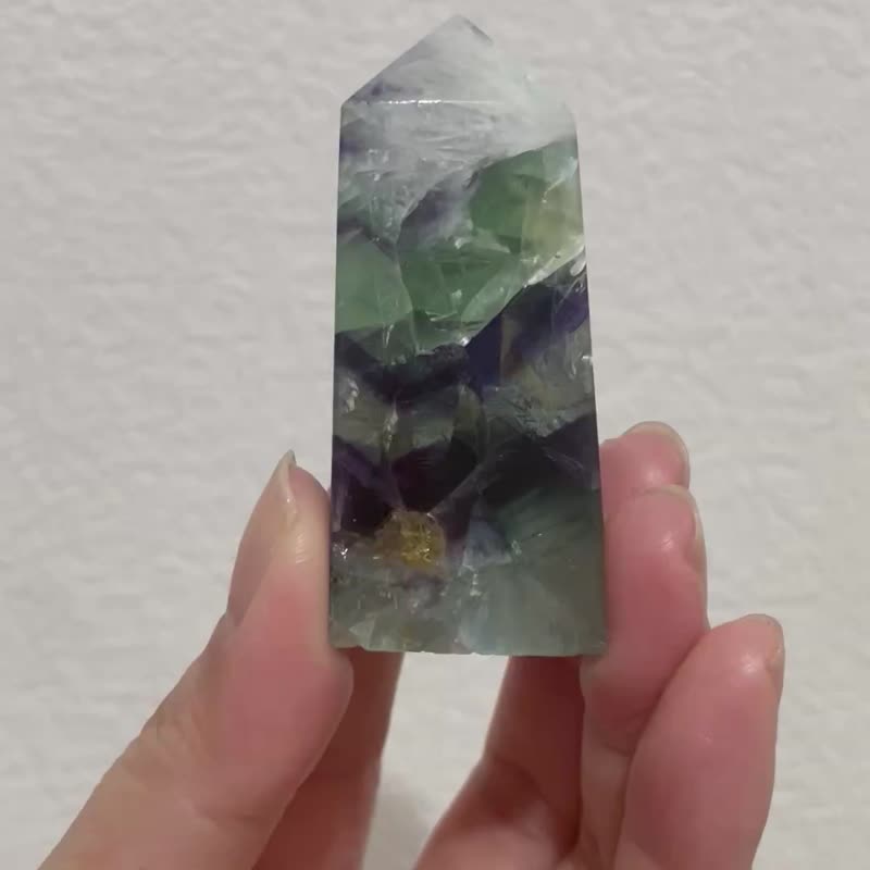 灵性探索 梦幻光辉【星瀑幻彩蓝绿紫千层萤石柱】珍藏品/一物一拍 - 摆饰 - 水晶 