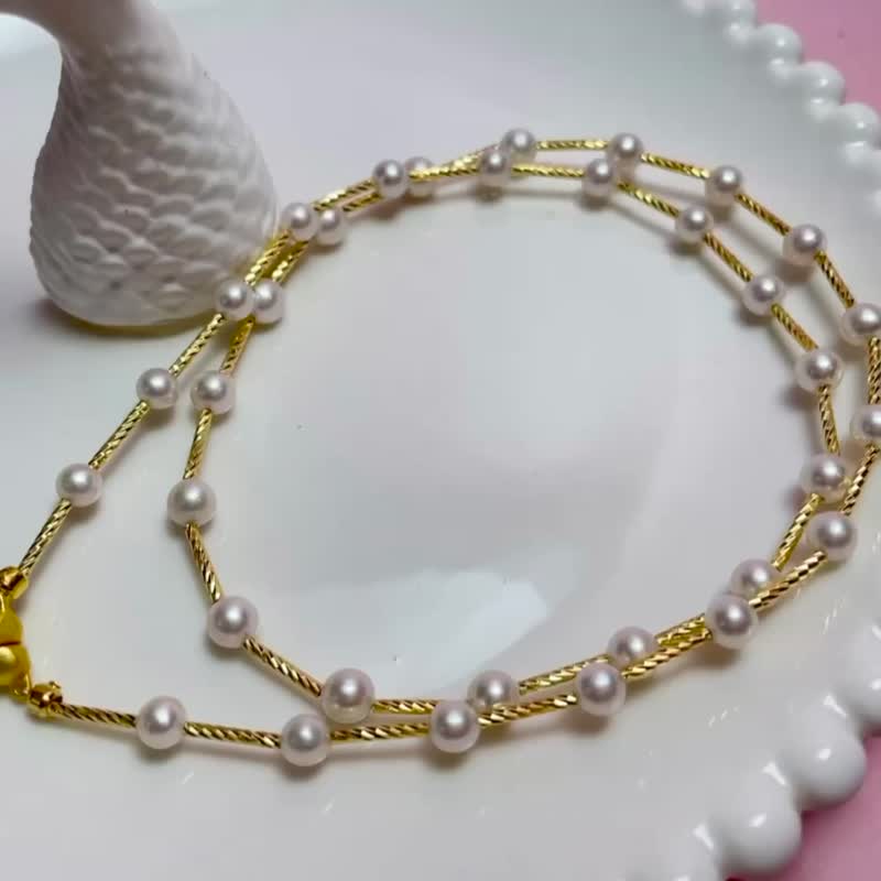 心结 天然淡水珍珠 Baby珠 极光炫彩 项链/毛衣链/手链 - 项链 - 珍珠 白色