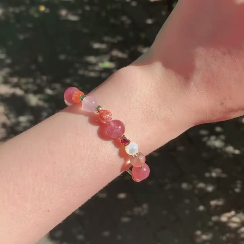 羞涩初见/ 14K包金天然水晶能量手链/ 定制礼物 - 手链/手环 - 水晶 