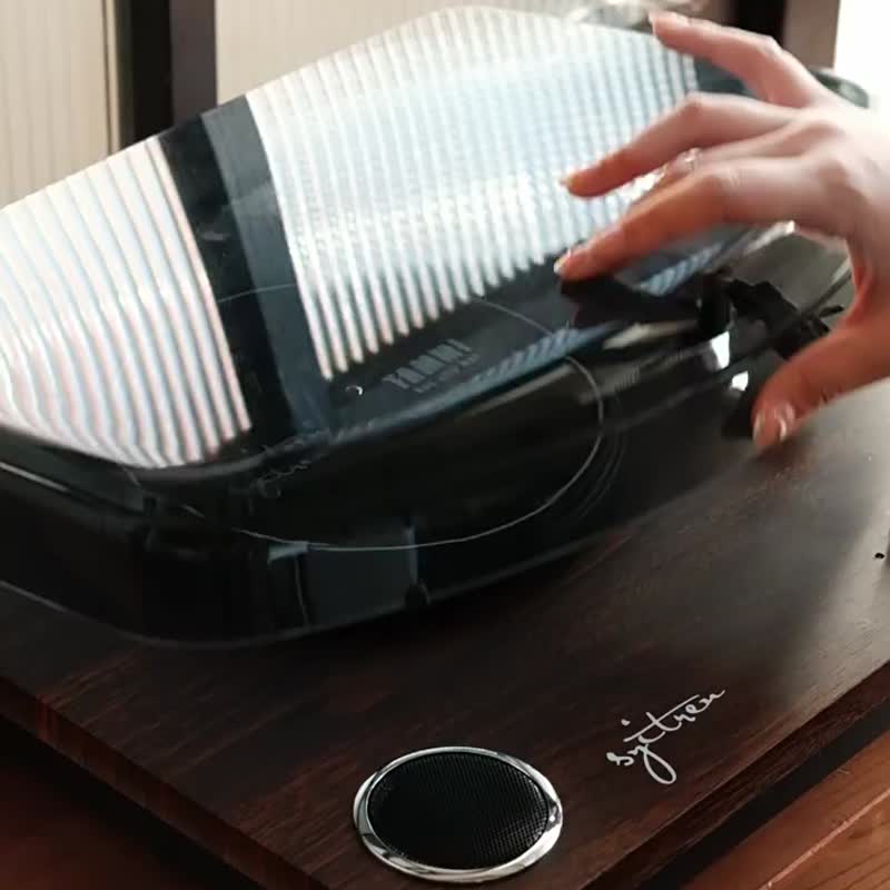 复古 黑胶唱片机 留声机 内置喇叭 蓝牙音响 摆件 礼物 木质感 - 数码小物 - 木头 咖啡色