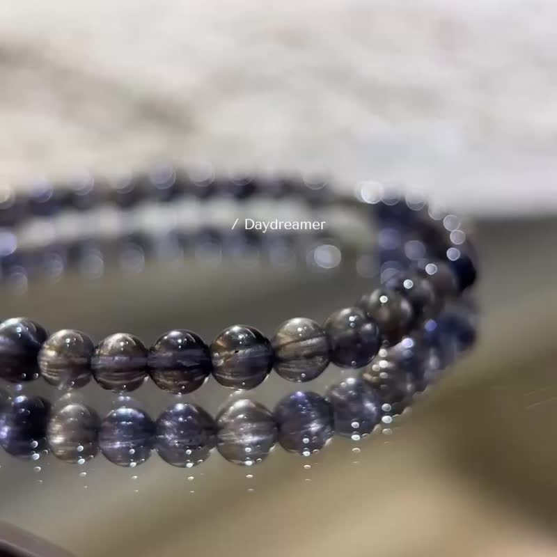 堇青石纯银猫咪星鱼设计款手链 - 手链/手环 - 水晶 蓝色