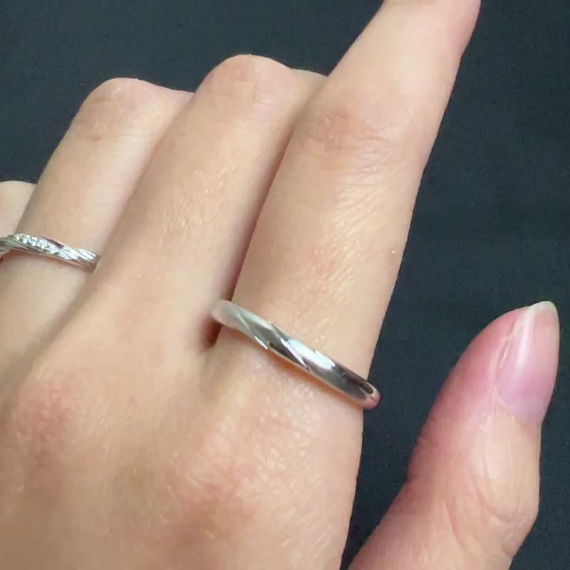 【情侣对戒】Croissant 精神粮食 • 纯银戒指厚镀18K金 • 婚戒 - 对戒 - 纯银 银色