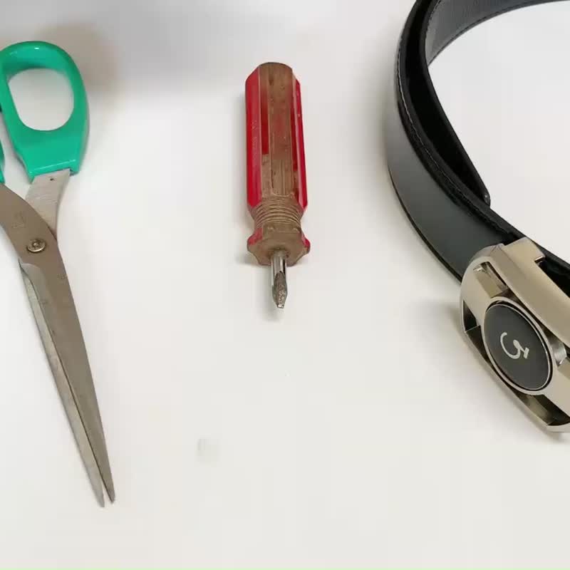 Green 高级休闲自动扣皮带 圣诞礼物 雾面真皮皮带 商务腰带 - 皮带/腰带 - 真皮 黑色