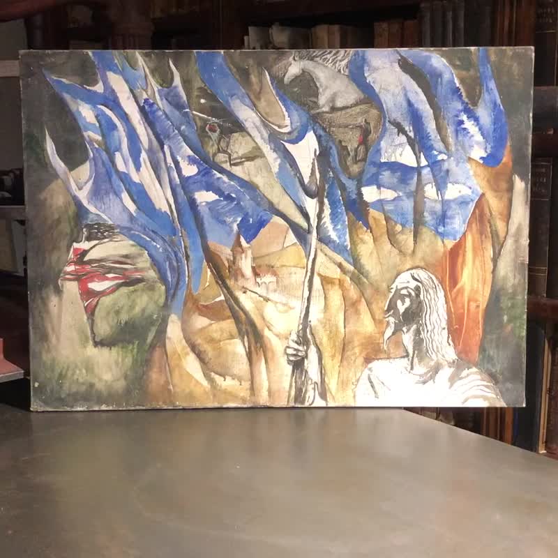 堂吉诃德，苏联现代主义，油画，原创艺术作品 - 墙贴/壁贴 - 棉．麻 