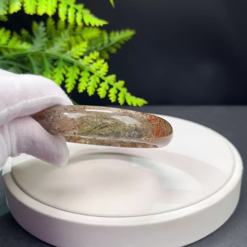 高品质 黑金超七水晶手镯 60MM 冰透星光闪片石英手环 灵性觉醒 - 手链/手环 - 水晶 