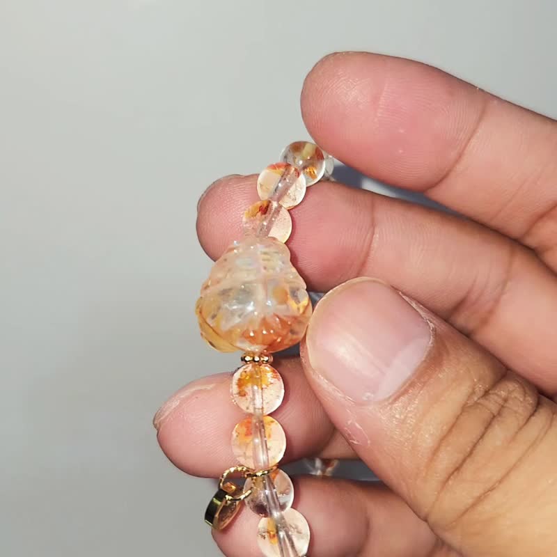 锦鲤胶花大爆彩龙龟设计手链/招贵人招财/心愿达成之搭配水晶 - 手链/手环 - 水晶 多色