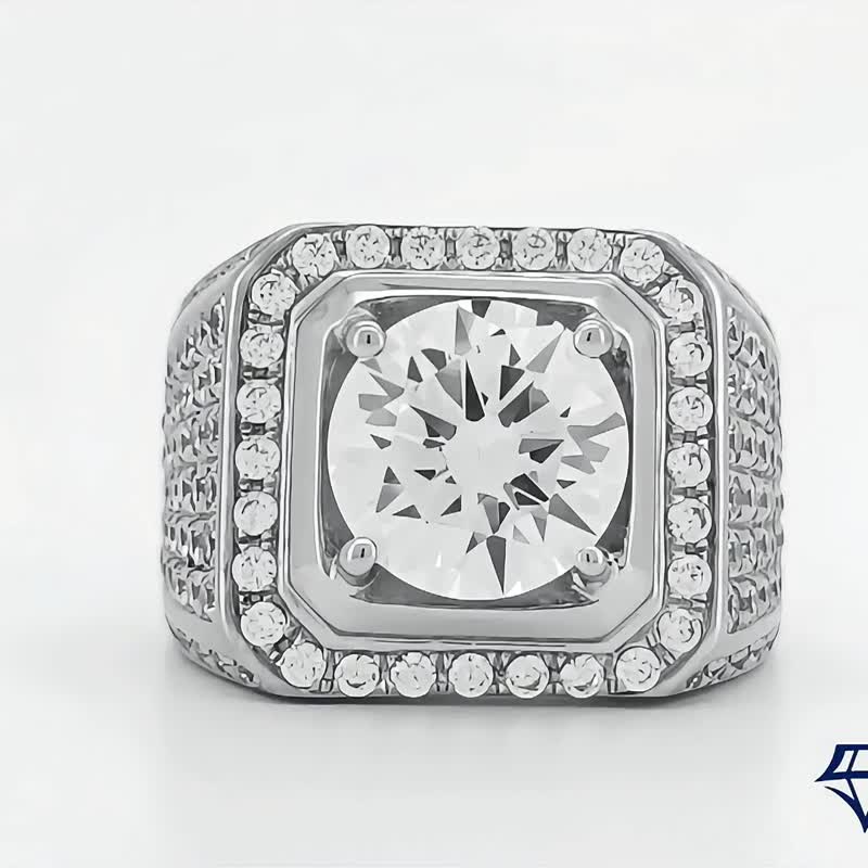 莫桑石 莫桑钻 3-5克拉霸气男钻戒 台北门市 客制化订制白金 - 戒指 - 其他材质 