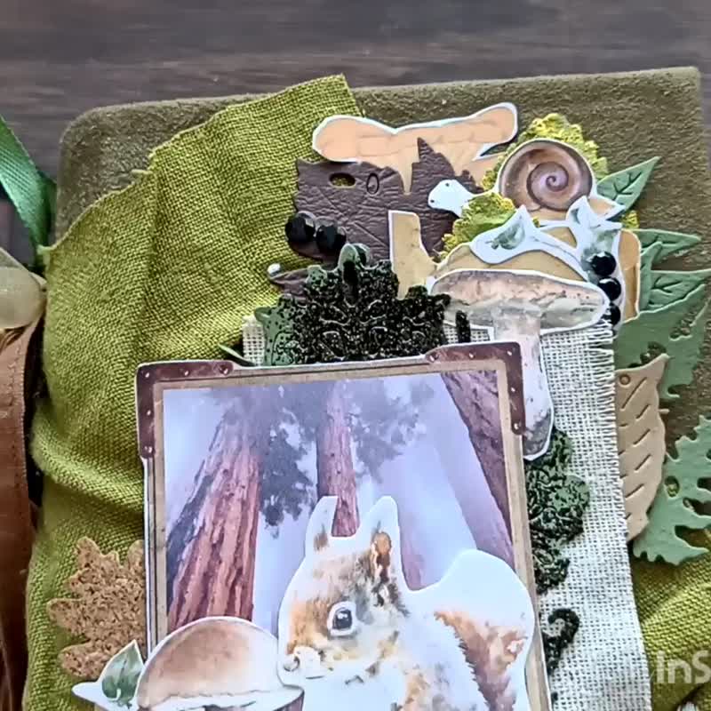 森林动物垃圾日记林地笔记本出售花边植物 - 笔记本/手帐 - 纸 绿色