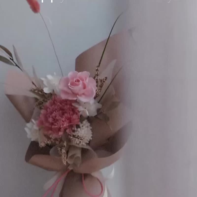 【精致小花束】永生康乃馨 母亲节礼物 花束 情人节七夕生日 - 摆饰 - 植物．花 粉红色