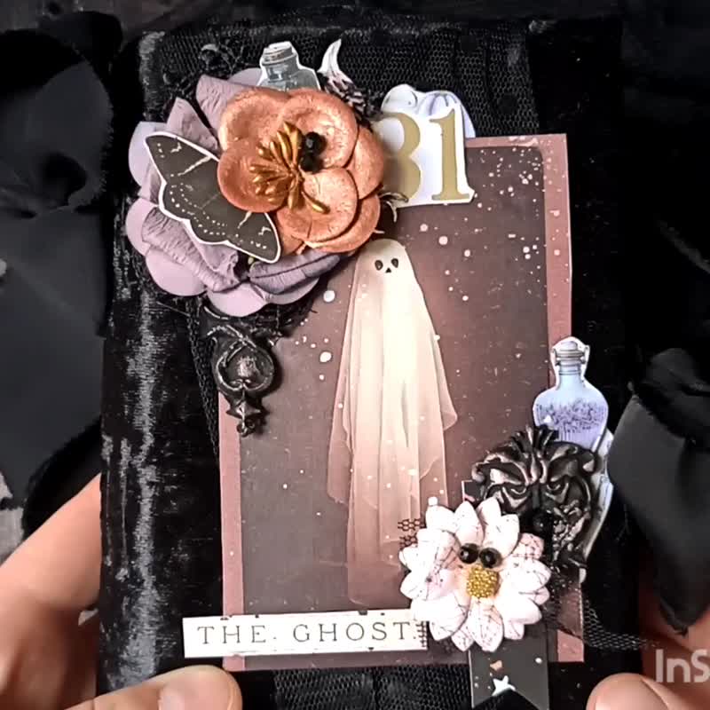 魔法书 拼贴手帐 手工制作 黑色 哥德式 神秘 女巫 鬼魂 笔记本 - 笔记本/手帐 - 纸 黑色