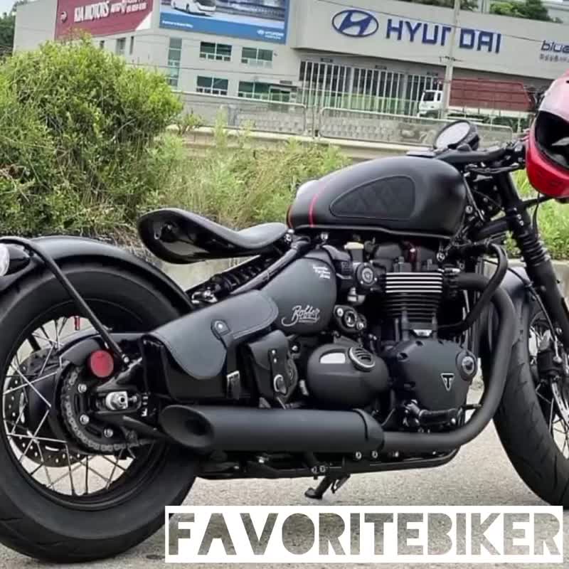 Triumph 摩托车 Speed Master、Bobber 鞍包（黑色）真皮 - 侧背包/斜挎包 - 真皮 黑色