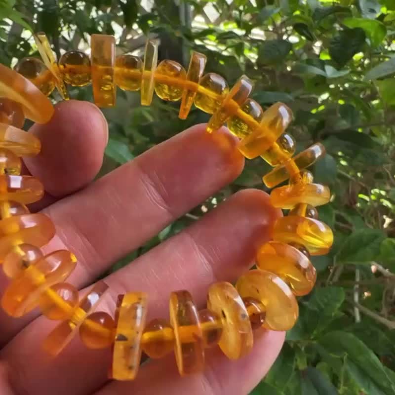 Baltic Amber 天然琥珀16.7克 波罗的海 金珀 手链 非二代琥珀 - 手链/手环 - 半宝石 黄色