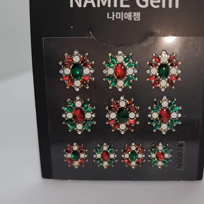 【圣诞节】【专业用】NAMIE Gem 美甲装饰艺术贴纸 3D 074 - 指甲油/指甲贴 - 树脂 金色