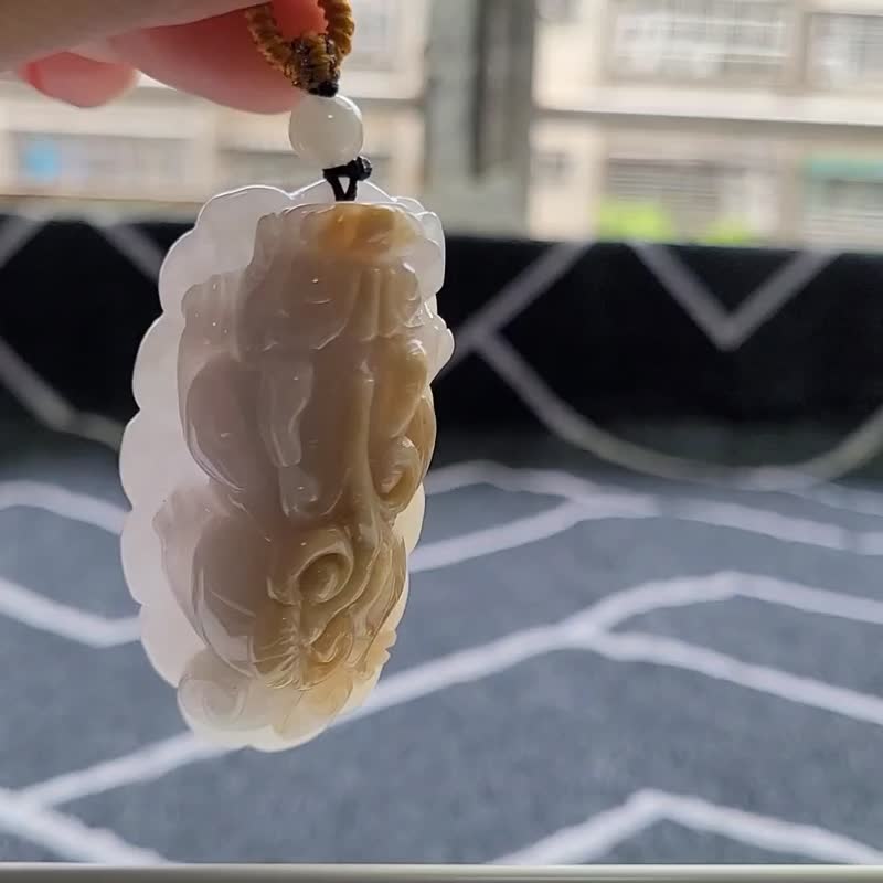 【亲翠】天然翡翠 身披黄金甲手工特色黄翡貔貅项链 毕业礼物 - 项链 - 玉石 黄色
