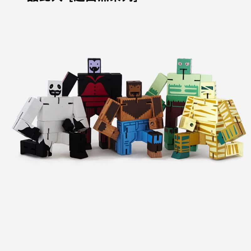 Cubebot 酷比人【新品角色系列】木制变形机器人 益智疗愈儿童礼 - 玩具/玩偶 - 木头 