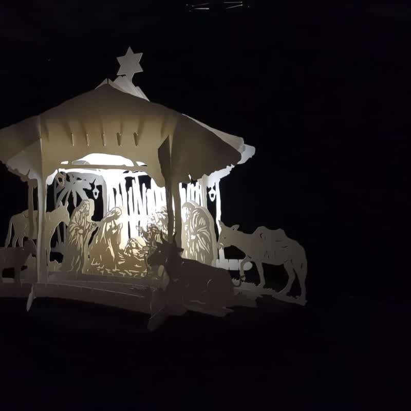 马厩的圣婴 纸雕灯 - 木工/竹艺/纸艺 - 纸 白色