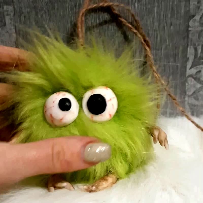 car accessory, suspension on the mirror, toy plush, original gift - 钥匙链/钥匙包 - 其他人造纤维 绿色