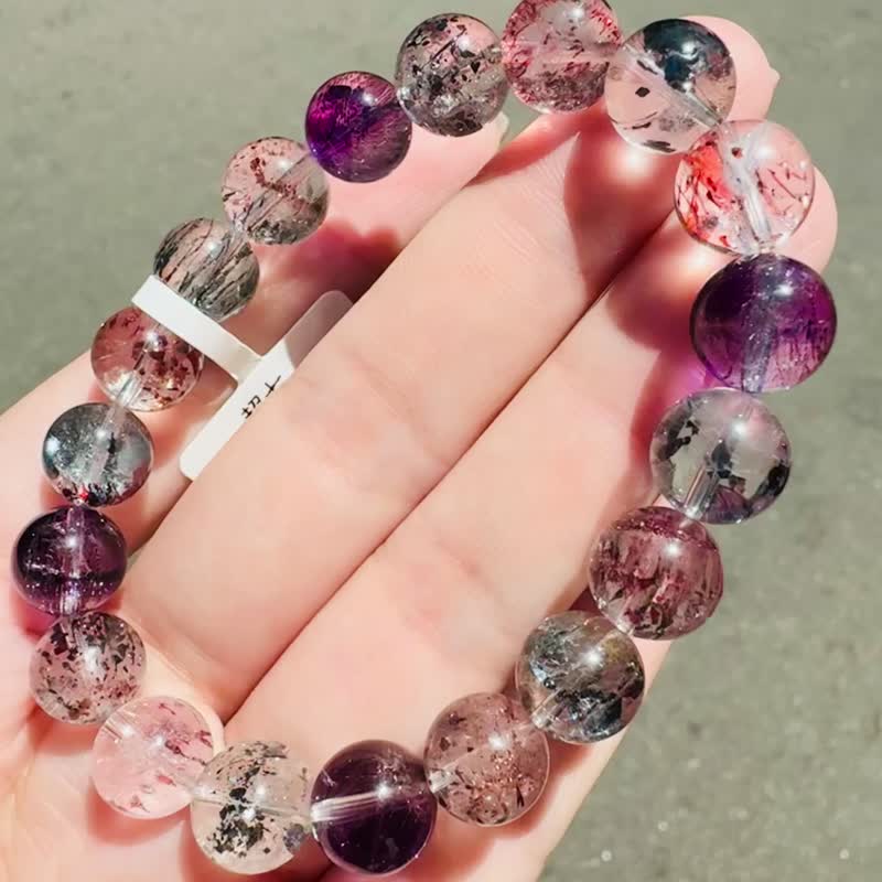后台询问精品金草莓彼岸花彩超七10mm27.58g三轮骨干事业贵人招财 - 手链/手环 - 水晶 多色