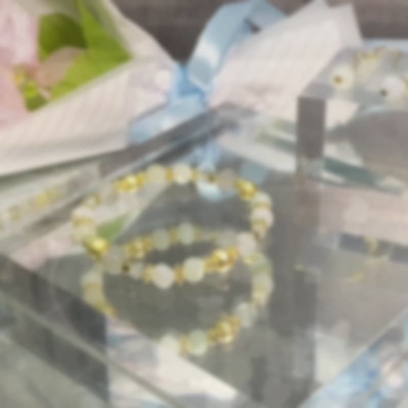 感恩的心 | 翡翠 灰月光 | 真挚的感谢 | 女士水晶手链 - 手链/手环 - 水晶 银色