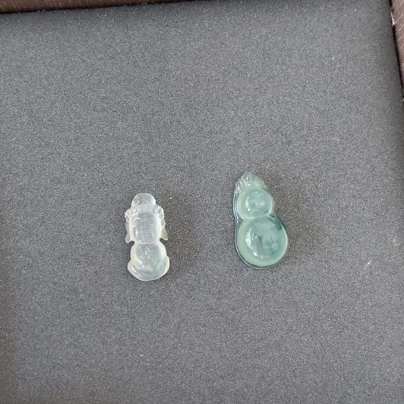 精品 • 冰种翡翠雕件 / 宝宝佛 / 飘花葫芦 - 其他 - 玉石 绿色