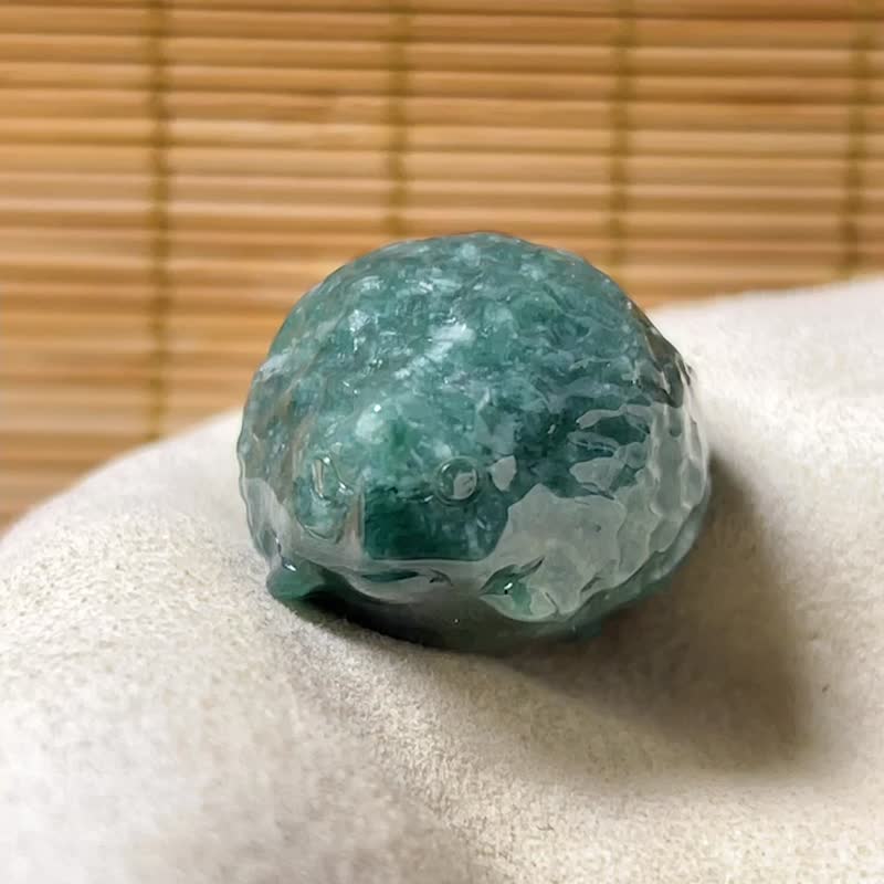 飘花翡翠刺猬 | 天然 A 货翡翠 | 送礼 - 其他 - 玉石 绿色