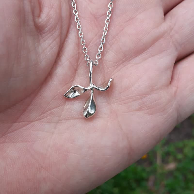 心灵系列--三叶舞纯银吊饰 - 项链 - 纯银 银色