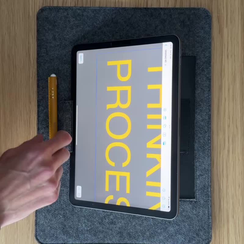 Apple Pencil 2的皮革袖套 - 平板/电脑保护壳 - 真皮 黄色
