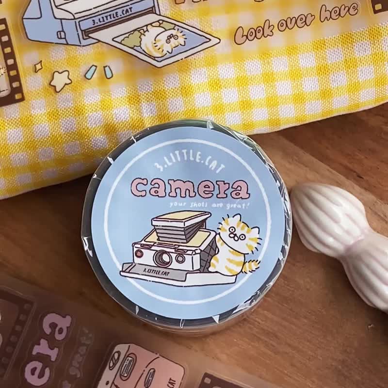 3 小喵咪/复古相机胶卷/雾面 5 厘米 PET 加白墨纸胶带/有切膜附离型纸 - 纸胶带 - 纸 多色