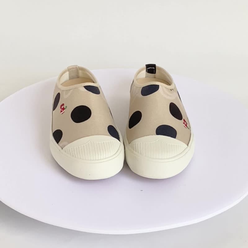 防泼水穆勒鞋(宽楦) 显瘦懒人半拖鞋-珍珠奶茶 小红帽 - 女款休闲鞋 - 棉．麻 卡其色