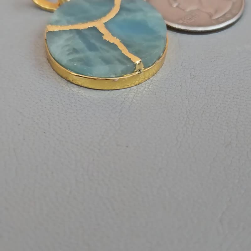 金继艺术 破碎海蓝宝石吊坠 珠宝首饰 - 项链 - 半宝石 透明