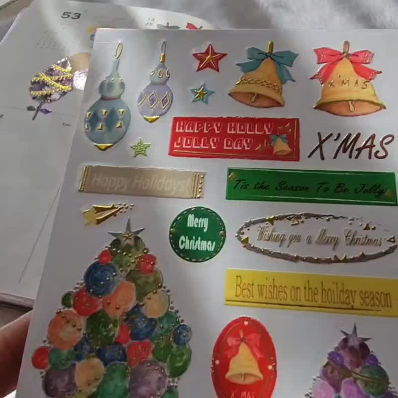 X'MAS立体烫金水晶转印贴纸 - 贴纸 - 塑料 