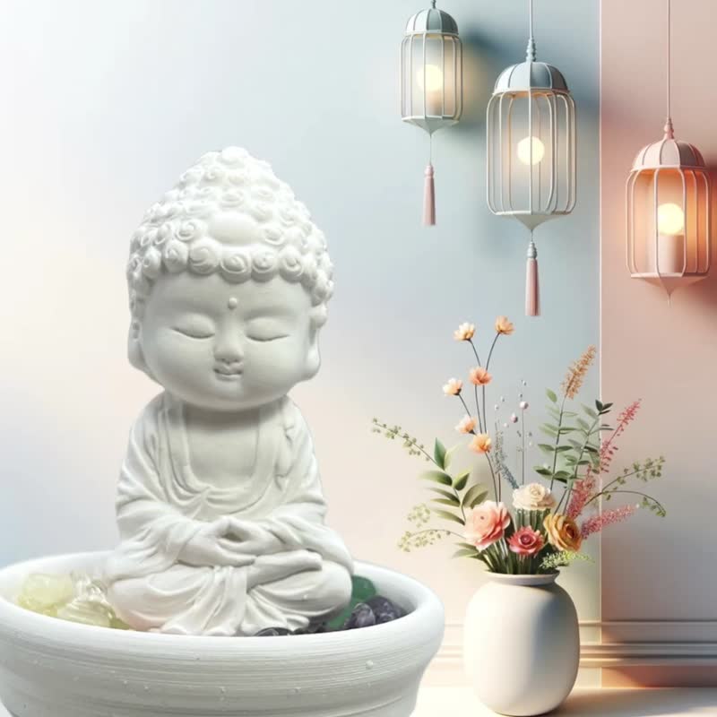 水晶扩香 开运五行水晶矿石之培德小盘水晶套组 开运能量水晶 - 香薰/精油/线香 - 水泥 白色