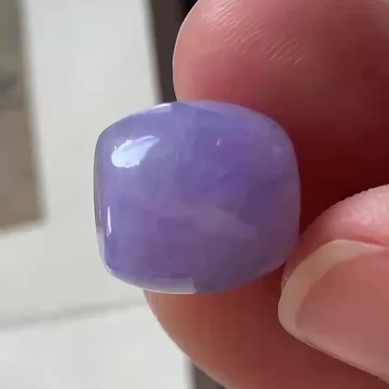 冰种翡翠天然翡翠A玉吊坠颈链 • 糯冰种浓紫翡翠路路通 - 项链 - 玉石 紫色