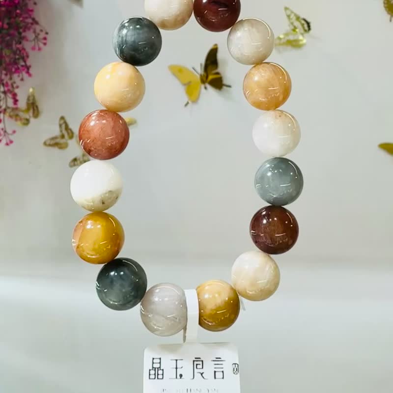 小资本满顺彩兔毛水晶13.5mm55.92g满毛顺发强光正向积极远离负面 - 手链/手环 - 水晶 多色